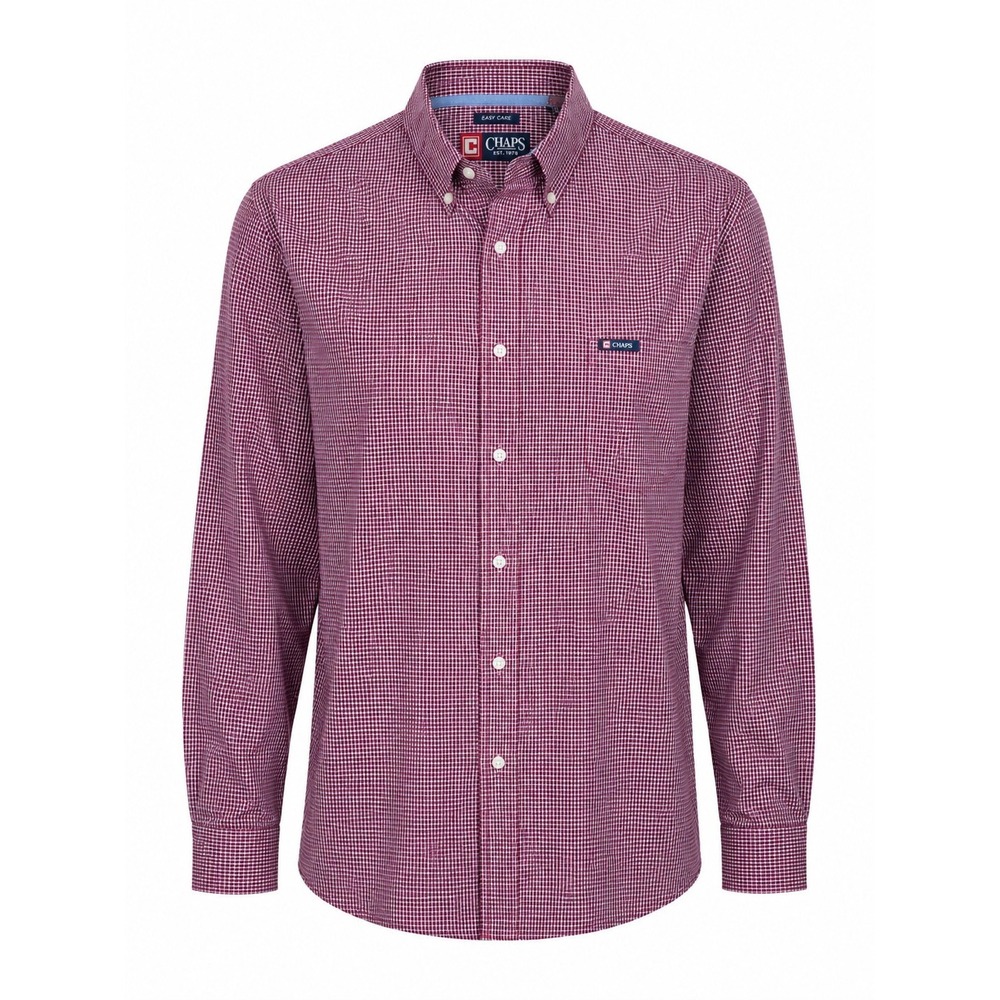 Chaps Easy Care Dress Shirt Mens XXL Burgundy Wrinkle Resistant Career Casual